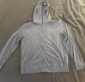 GAP Men’s Lightweight Zip Hoodie Jacket Size L Blue/Gray Cotton Blend Pre-Loved